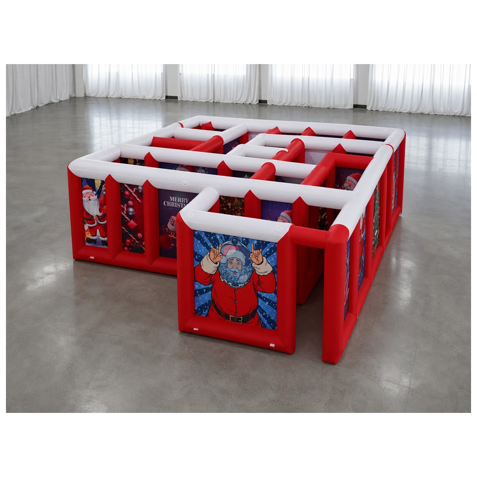 Party Games For Adults And Kids - Grande Labirinto Gonfiabile Rosso e Bianco