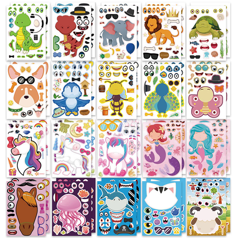 12/24 fogli Crea un viso Adesi - Zoo Party Games recensione e prezzo